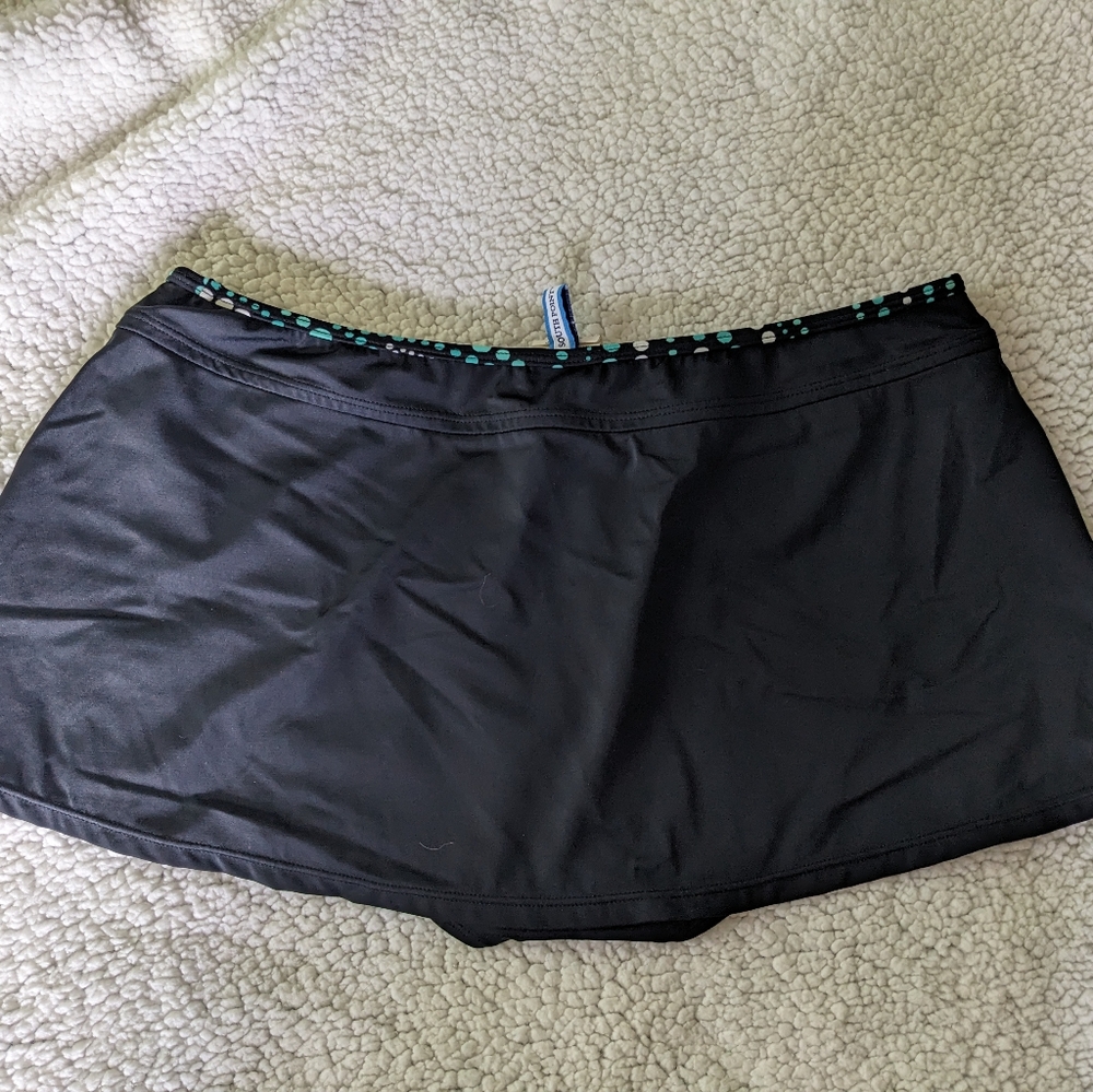 Black Swim Skirtini with Patterned Waistband